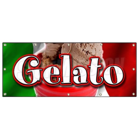 Signmission GELATO BANNER SIGN concession ice cream Italian homemade B-120 Gelato